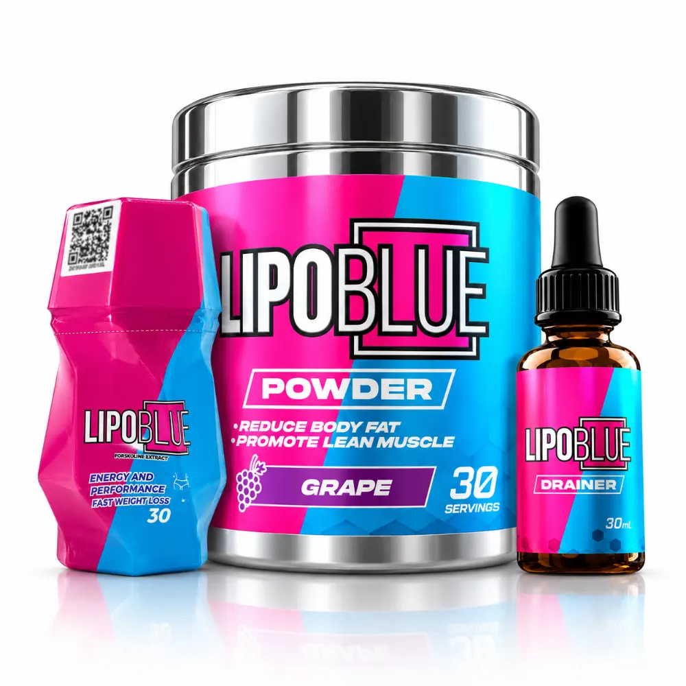 Combo Lipoblue Pre-entreno + Cápsulas + Drenador en Gotas