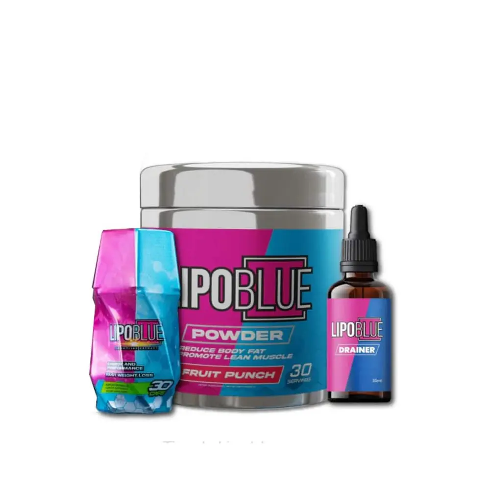 Combo Lipoblue Pre-entreno + Cápsulas + Drenador en Gotas